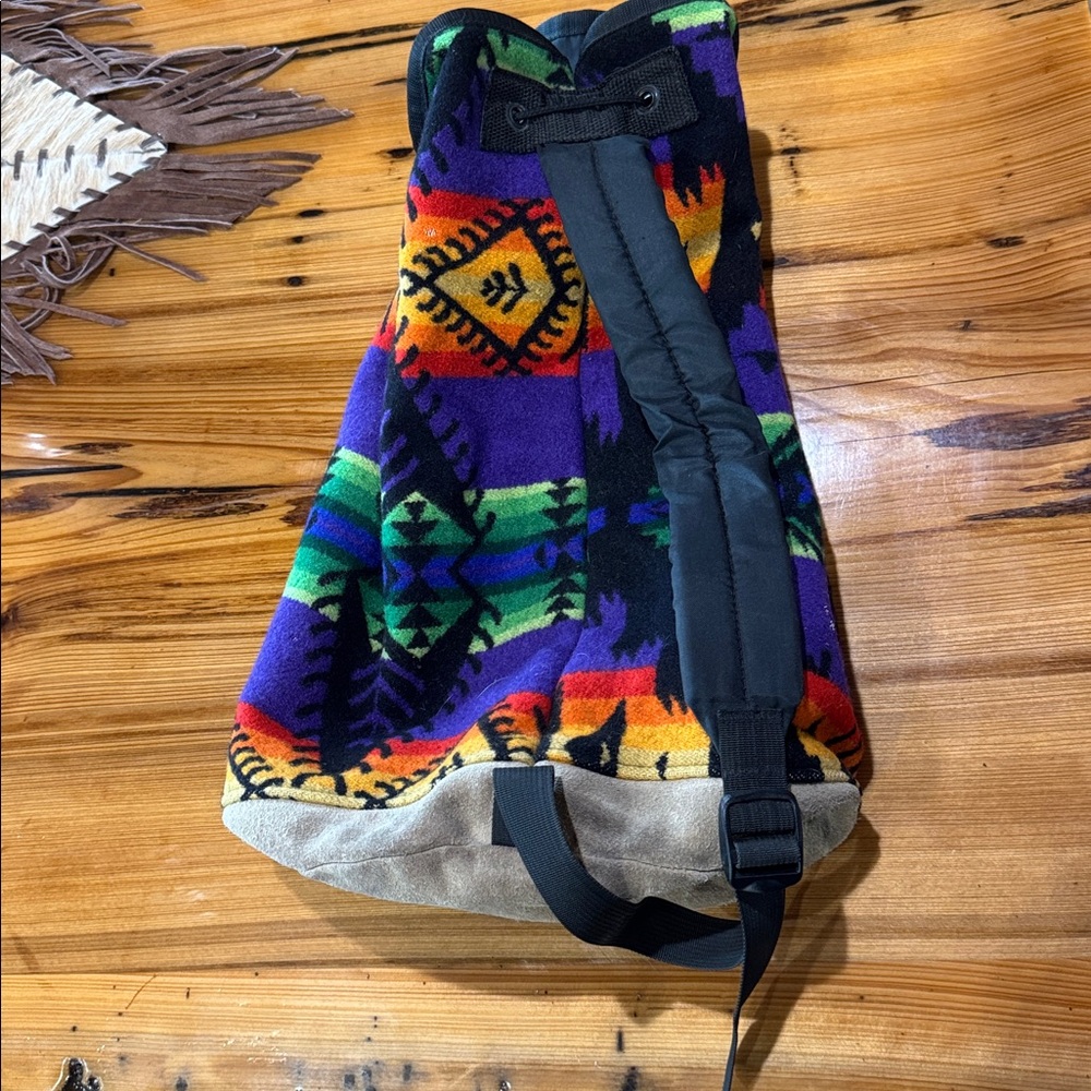 Pendleton Multicolor Woolen Bag With Leather Label - image 4